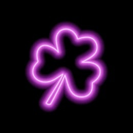 Pink neon clover symbol